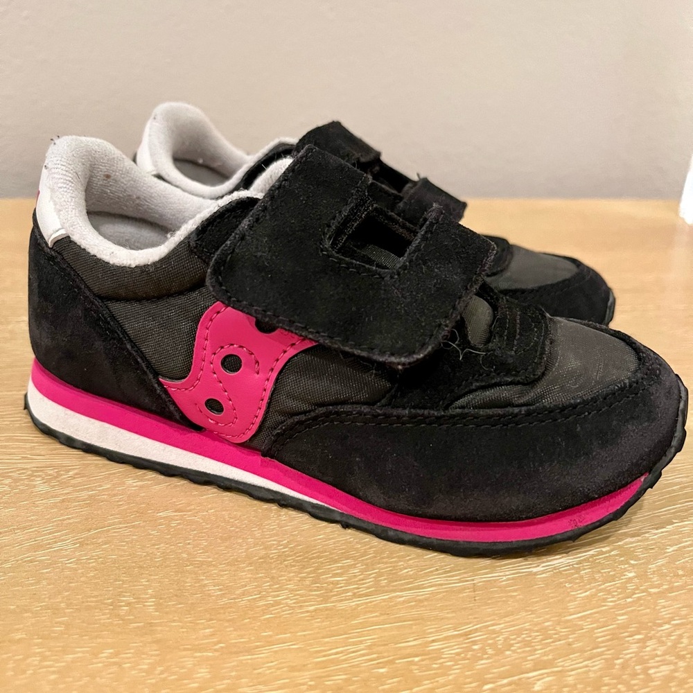 Saucony Black/Pink Velcro Sneakers Toddler Size 10